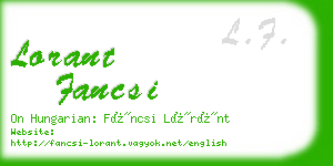 lorant fancsi business card